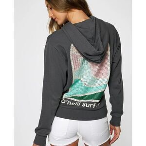 O’Neill Hoodie Womens Small Washed Black Offshore Hooded Pullover Fleece